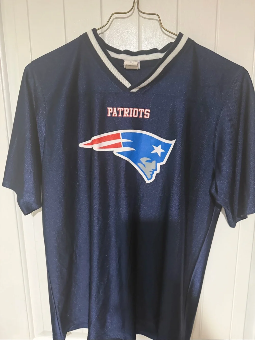 Women's size 2XL Majestic Navy New England Patriots Short-Sleeve Jersey Shirt